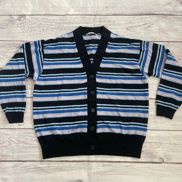 MARNI x UNIQLO Collaboration Striped Oversized Cardigan Blue Women Size Large - Picture 2 of 8